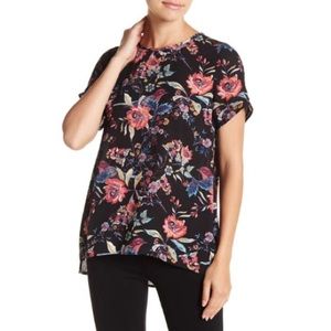 NEW DR2 by Daniel Rainn Floral Pintuck Pleat Sleeve Blouse size S Petite